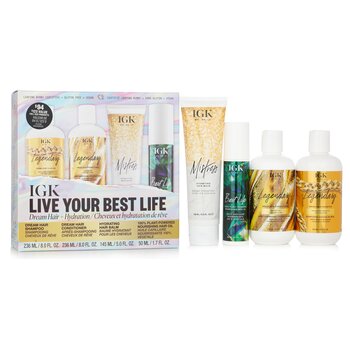 IGK Live Your Best Life - Shampoo, Conditioner, Hair Balm, Hair Oil  Set