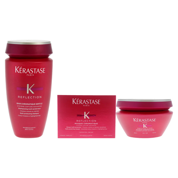 Reflection Bain and Masque Chromatique Multi-Protecting Shampoo Fine Hair Kit by Kerastase - 2 Pc Kit 8.5oz Shampoo, 6.8oz Masque