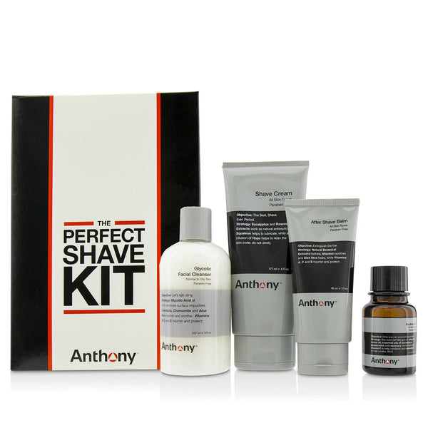 Anthony Logistics For Men The Perfect Shave Kit: Cleanser + Pre-Shave Oil + Shave Cream + After Shave Cream 