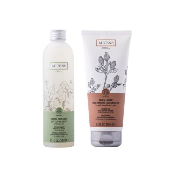 Lucens Rinfrescante (Refreshing) Shampoo (250ml) + Argilla Lavante (Washing Clay) (200ml)
