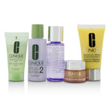 Clinique Daily Essentials Set (Dry Combination): All About Eyes 15ml + Liquid Soap 30ml + MakeUp Remover 50ml + Clarifying Lotion 2 60ml + DDML+ 50ml