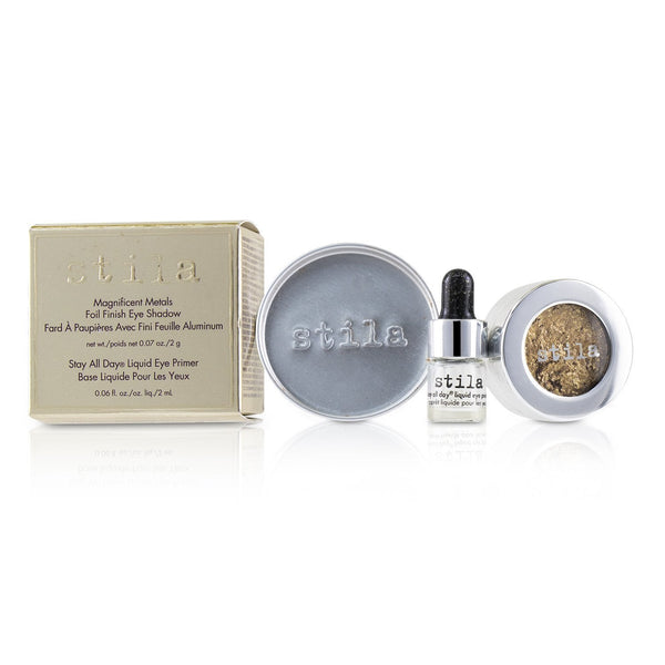 Stila Magnificent Metals Foil Finish Eye Shadow With Mini Stay All Day Liquid Eye Primer - Gilded Gold 