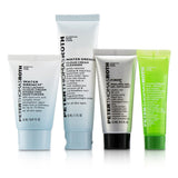Peter Thomas Roth Jet, Set, Facial ! 4-Piece Kit: 1x Cleanser 30ml + 1x Moisturizer 20ml + 1x Cucumber Gel Mask 14ml + 1x Peeling Gel 15ml