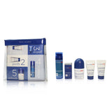 Clarins Men Grooming Essentials For Men Travel Exclusive Kit: Moisture Gel 50ml + Face Wash 30ml + Eye Serum 3ml + Antiperspirant Roll-On 50ml + Shampoo & Shower 30ml