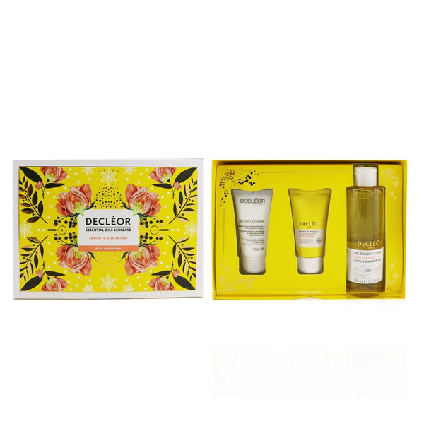 Decleor Infinite Soothing Rose Damascena Skincare Set: Aroma Cleanse Cleansing Mousse+ Day Cream & Mask+ Bath & Shower Gel 