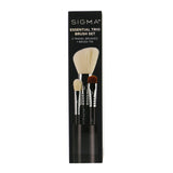 Sigma Beauty Essential Trio Brush Set - # Black 3pcs+1 Tin