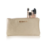 Sigma Beauty Iconic Brush Set (5x Rose Gold brush + 1x Bag) 5pcs+1bag