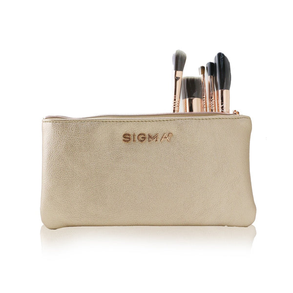 Sigma Beauty Iconic Brush Set (5x Rose Gold brush + 1x Bag)  5pcs+1bag