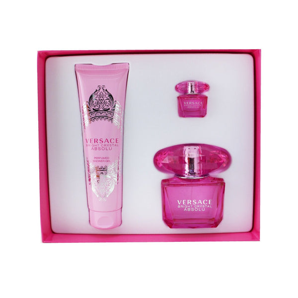 Versace Bright Crystal Absolu Coffret: Eau De Parfum Spray  90ml/3oz + Shower Gel  150ml/5oz + Eau De Parfum 5ml/0.17oz 