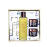 Fresh Black Tea Firming Beauty Bundle Set: Soy Face Cleanser - 20ml/0.6oz + Black Tea Kombucha Facial Treatment Essence - 150ml/5oz + Black Tea Firming Overnight Mask - 30ml/1oz + Black Tea Firming Corset Cream - 30ml/1oz