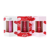 Fresh Blushing Lip Beauties Set: 3x Mini Sugar Lip Treatment SPF 15 2.2g (#Tulip + #Coral + #Cherry)