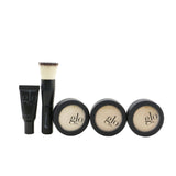 Glo Skin Beauty Meet Your Match 3 Step Foundation Kit (Face Primer + 2x Pressed Base + Perfecting Powder + Mini Kabuki Brush) - # Honey (Light / Medium) 5pcs