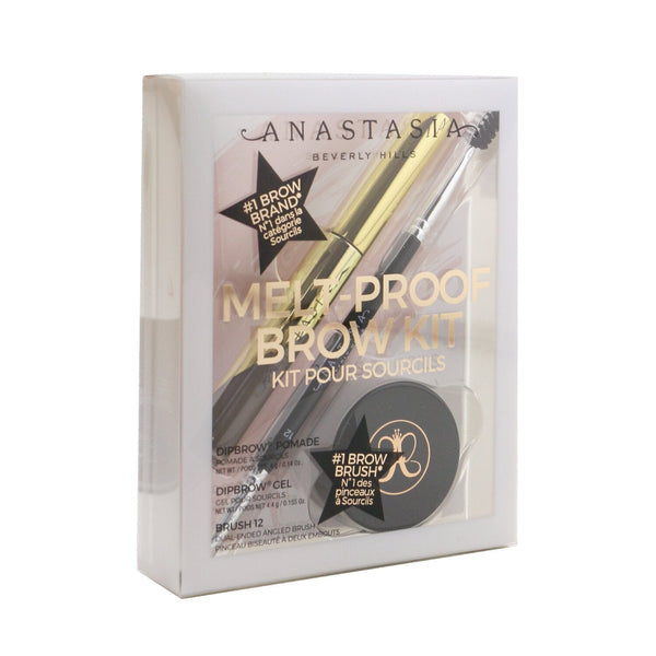 Anastasia Beverly Hills Melt Proof Brow Kit (Dipbrow Gel + Dipbrow Pomade + Brush 12) - # Medium Brown 