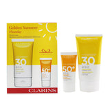 Clarins Golden Summer Sunday Gift Set: Sun Care Body Cream SPF 30 150ml+ Dry Touch Sun Care Cream For Face SPF 50 30ml 2pcs