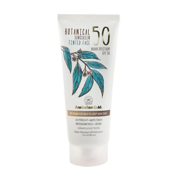 Australian Gold Botanical Sunscreen SPF 50 Tinted Face BB Cream - Rich to Deep  89ml/3oz