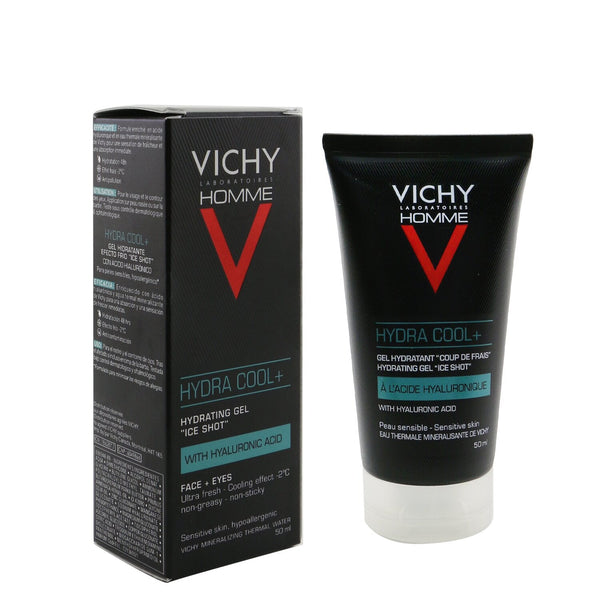 Vichy Homme Hydra Cool+ - Hydrating Gel "Ice Shot" With Hyaluronic Acid (For Face & Eyes)  50ml/1.69oz