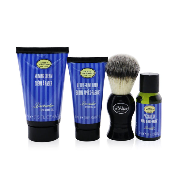 The Art Of Shaving The 4 Elements Of The Perfect Shave 4-Pieces Kit - Lavender: Pre-Shave Oil 30ml + Shaving Cream 45ml + After-Shave Balm 30ml + Shaving Brush  4pcs