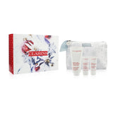 Clarins Body Care Essentials Collection: Moisture-Rich Body Lotion 200ml+ Body Scrub 30ml+ Hand & Nail Cream 30ml+ Bag 3pcs+1bag