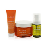 Elemis Nourishing Skin Health Trio Set: Superfood AHA Cleansing Butter 90ml+ Glow Priming Moisturiser 20ml+Kefir-Tea Mist 3pcs