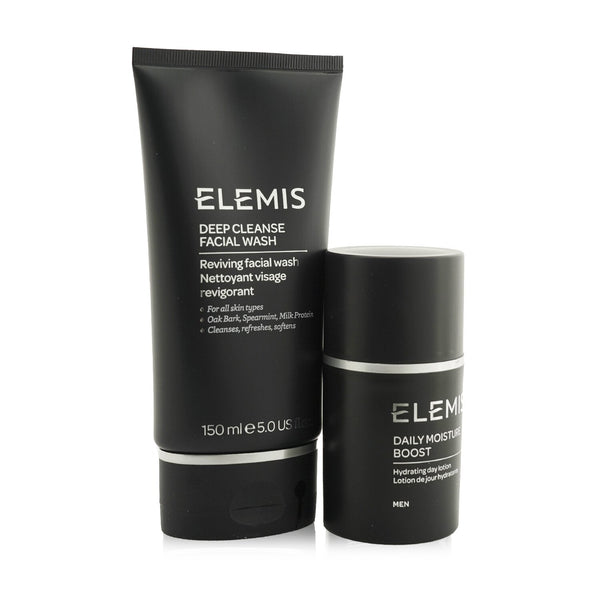Elemis His (or Her) Essential Duo: Deep Cleanse Facial Wash 150ml + Daily Moisture Boost 50ml (Box Slightly Damaged)  2pcs