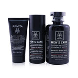 Apivita That's My Man Face & Body Treatment Set: Hair & Body Wash 250ml + Face & Eye Cream 50ml + Black Cleansing Gel 50ml 3pcs