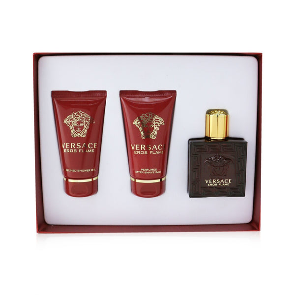 Versace Eros Flame Coffret: Eau De Parfum Spray 50ml/1.7oz +Perfumed Shower Gel 50ml/1.7oz + After Shave Balm 50ml/1.7oz  3pcs