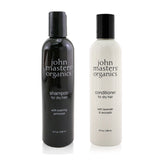 John Masters Organics Shampoo For Dry Hair with Evening Primrose 236ml + Conditioner For Dry Hair with Lavender & Avocado 236ml 2pcs