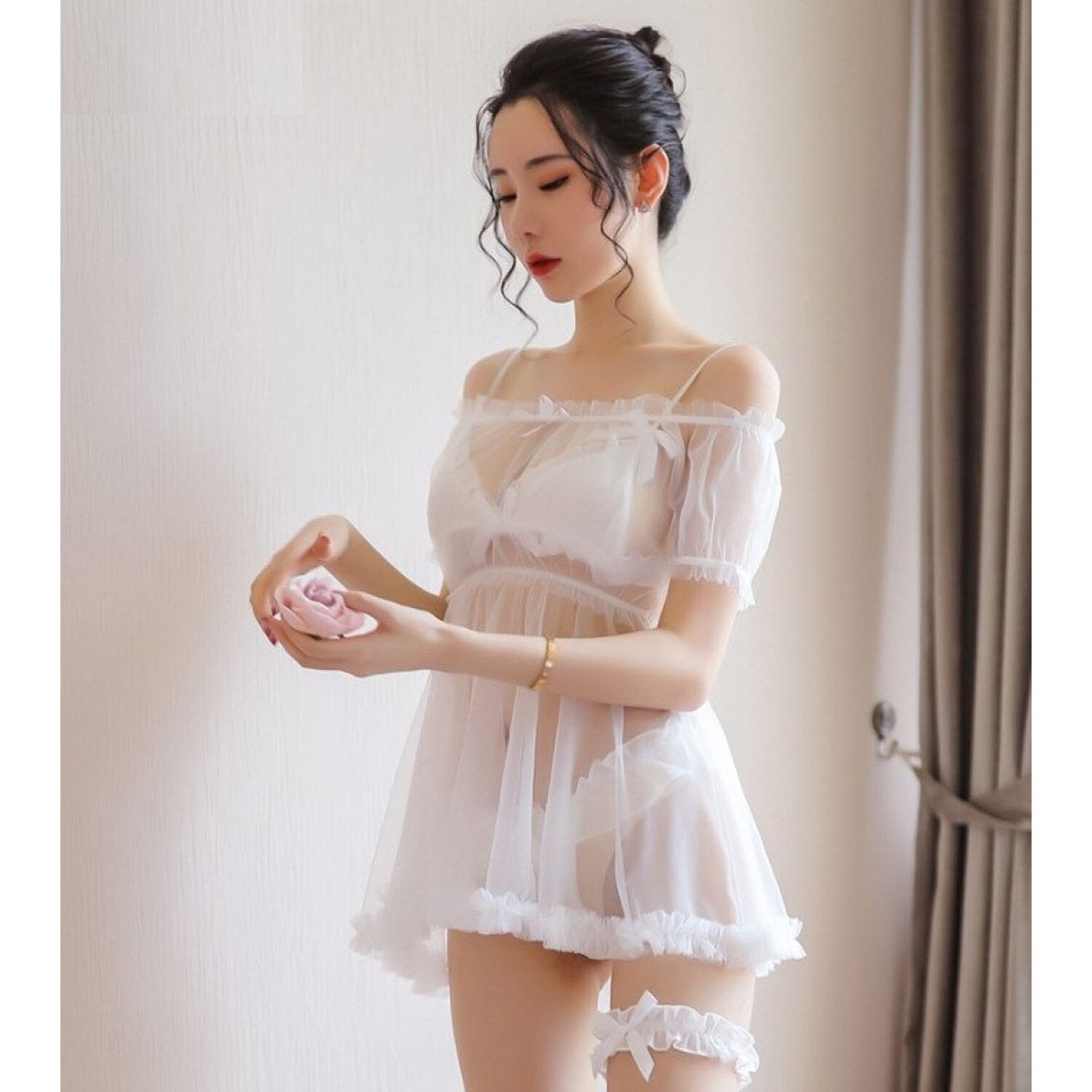 Risque Mesh Off-Shoulder Lingerie Set main image 1