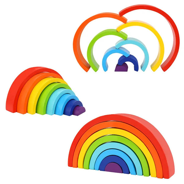 Tooky Toy Co Rainbow Stacker 8pcs  26x13x5cm