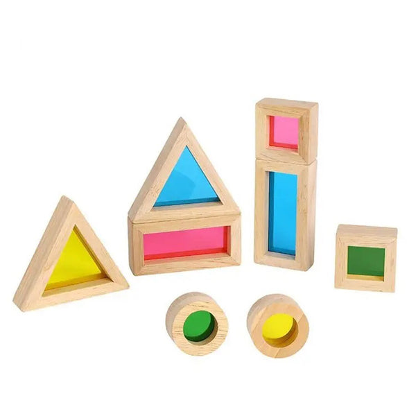 Tooky Toy Co Rainbow Sensory Blocks  27x18x4cm