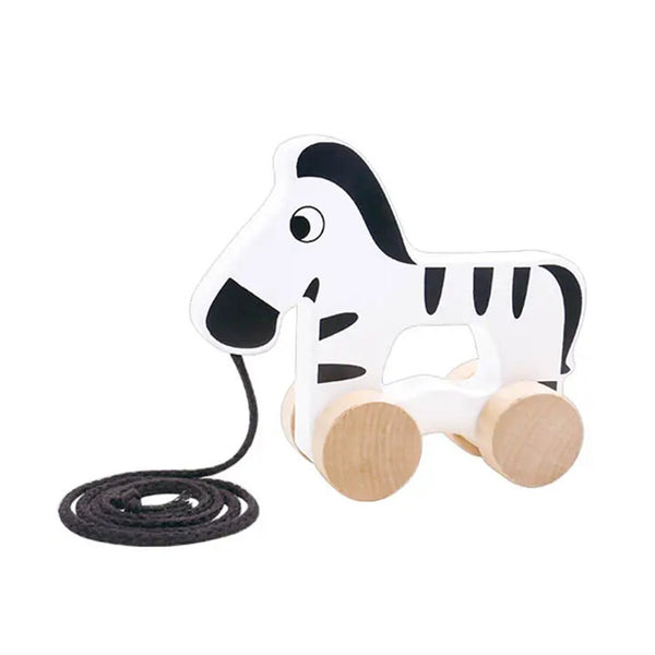 Tooky Toy Co Pull Along - Zebra  15x6x18cm