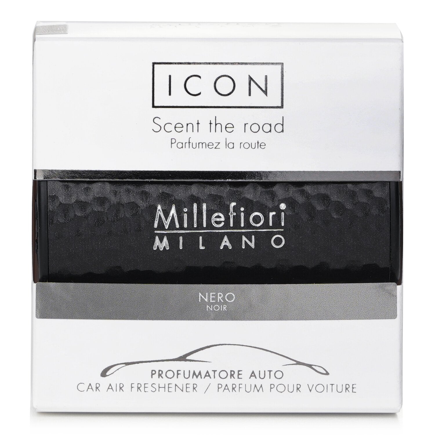 Millefiori Icon Metal Black Car Air Freshener - Nero 1pc