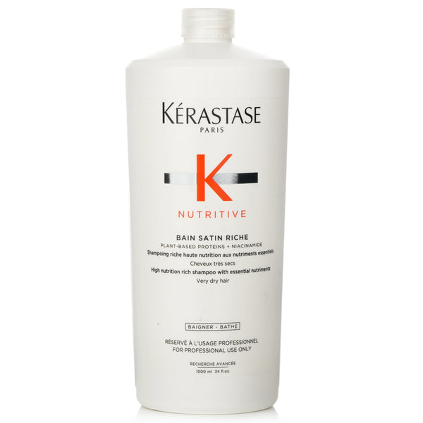 Kerastase Nutritive Bain Satin Riche High Nutrition Rich Shampoo With Essential Nutriments (Very Dry Hair)  1000ml/34oz