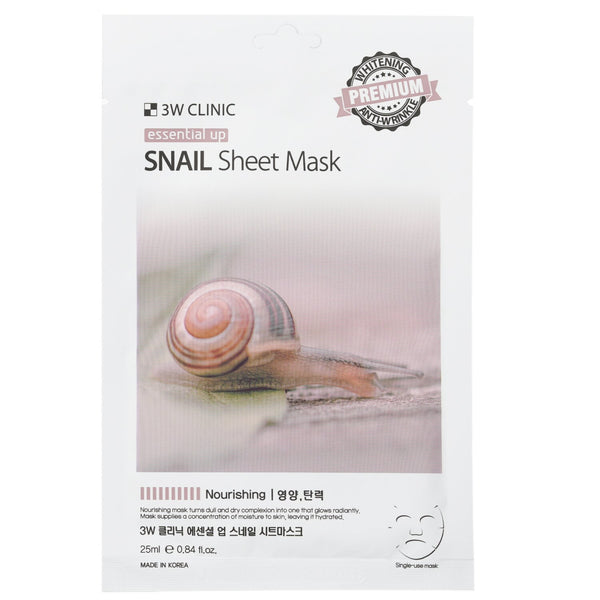 3W Clinic Mask Sheet - Essential Up Snail  10pcs x 25ml