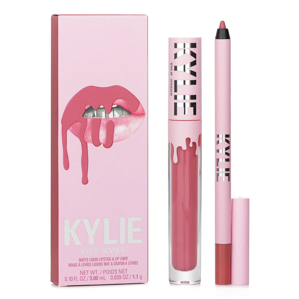 Kylie By Kylie Jenner Matte Lip Kit: Matte Liquid Lipstick 3ml + Lip Liner 1.1g - # 302 Snow Way Bae  2pcs