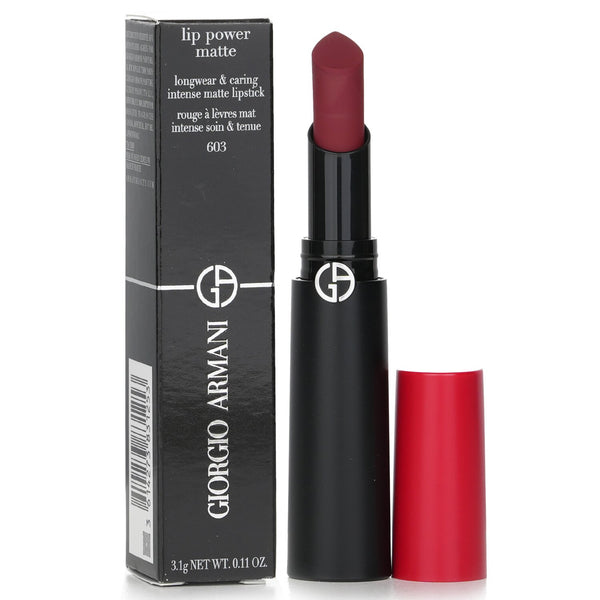 Giorgio Armani Lip Power Matte Longwear & Caring Intense Matte Lipstick - # 603 Dramatic  3.1g/0.11oz