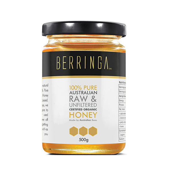 BERRINGA HONEY Berringa Australian Pure Organic Raw & Unfiltered Honey 500g