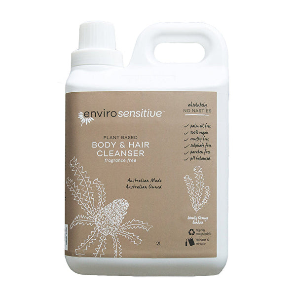 Envirocare EnviroSensitive Plant Based Body & Hair Cleanser Fragrance Free 2000ml