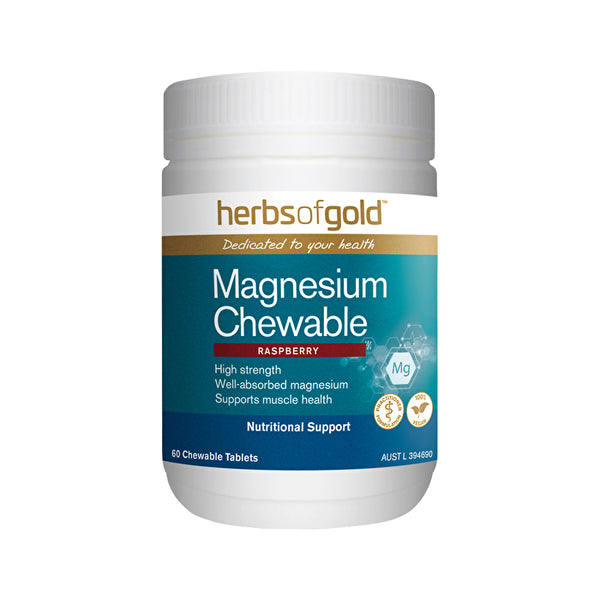 Herbs of Gold Magnesium Chewable Raspberry 60t