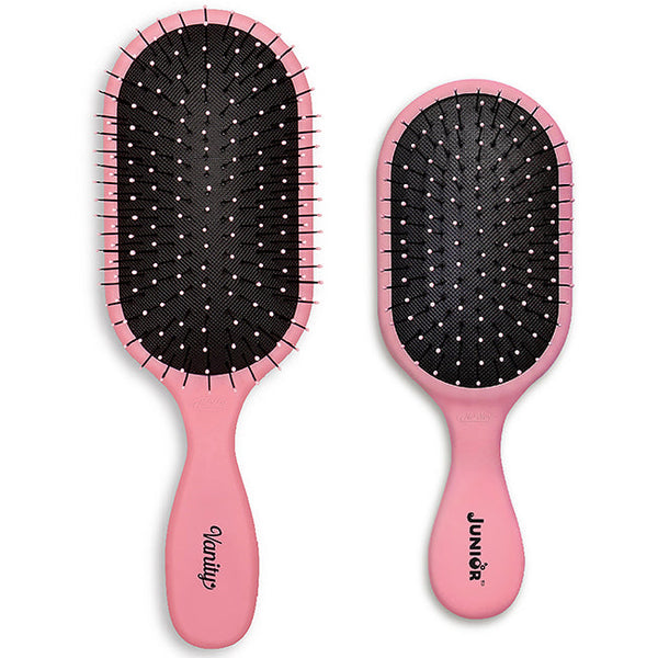 NuWay 4Hair Vanity And Junior Pro Brush Set - Pink by NuWay 4Hair for Unisex - 2 Pc Hair Brush