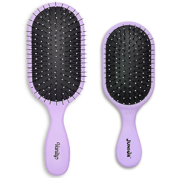NuWay 4Hair Vanity And Junior Pro Brush Set - Purple by NuWay 4Hair for Unisex - 2 Pc Hair Brush