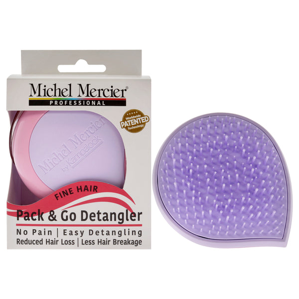 Michel Mercier Pack and Go Detangler Fine Hair - Purple-Pink by Michel Mercier for Unisex - 1 Pc Hair Brush