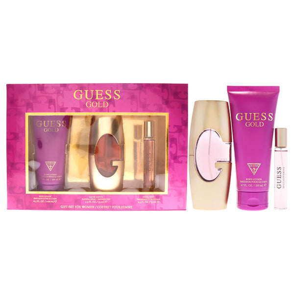 Guess Guess Gold by Guess for Women - 3 Pc Gift Set 2.5oz EDP Spray, 0.5oz Travel Spray, 6.7oz Body Lotion