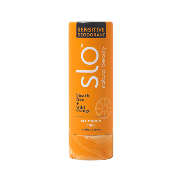 Slo Natural Beauty Sensitive Deodorant Stick Bicarb Free + Wild Orange 55g