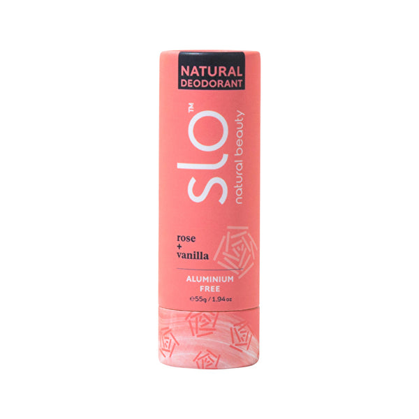 Slo Natural Beauty Natural Deodorant Stick Rose + Vanilla 55g