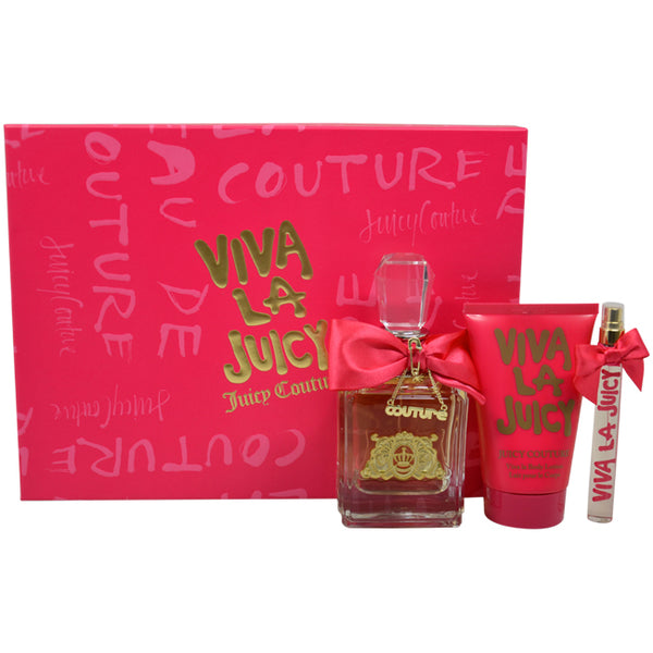 Juicy Couture Viva La Juicy by Juicy Couture for Women - 3 Pc Gift Set 3.4oz EDP Spray, 4.2oz Body Lotion, 0.33oz EDP Spray