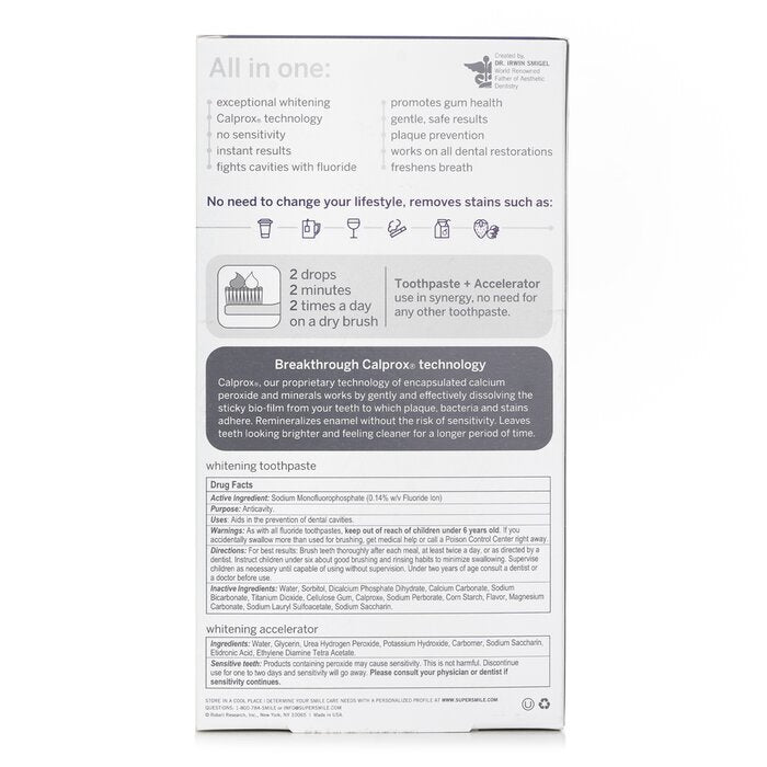 Supersmile Professional Whitening System: Toothpaste + Accelerator 102g/3.6oz 2pcs 119g/4.2oz