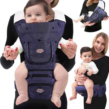 Isee ISEE AMIGO360 10 in1 Ergonomic Baby Carrier with Hip Seat, All-Position Baby Carrier for Newborn  Fixed Size