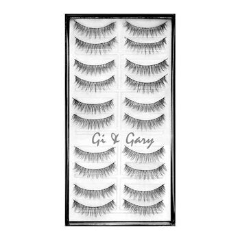 Gi & Gary Professional Eyelashes(10 pairs) -Romantic Beauty  H3 Black - Fixe