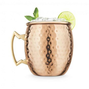 Final Touch Copper Plated Stainless Steel Hammered Moscow Mule Mug 473ml  Fixed Size